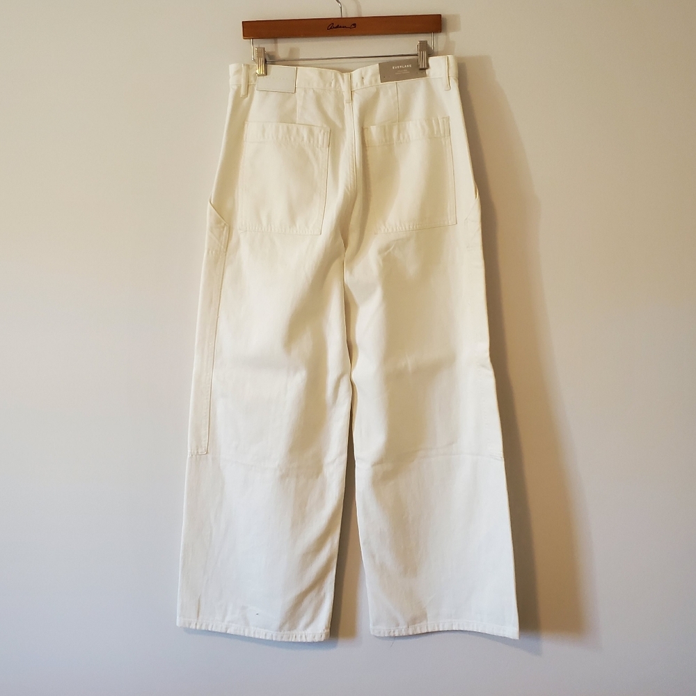 NWT Everlane The Carpenter Jean Relaxed Wide Leg Patch Pockets In Bone Size 30 - Picture 7 of 16